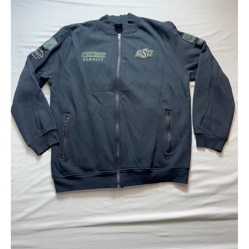 Colosseum‎ Oklahoma State Cowboys OSU Mens XL Full Zip Bomber Jacket Black OHT